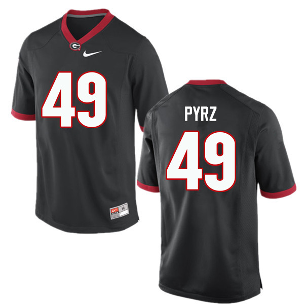 Men Georgia Bulldogs #49 Koby Pyrz College Football Jerseys-Black
